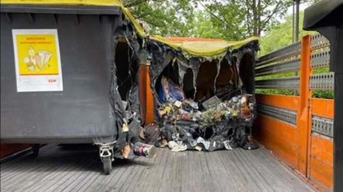 Hunderte Mülltonnen in Wiesbaden durch Brände beschädigt oder zerstört